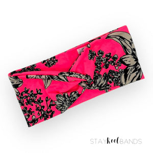 Pink or Yellow Drawn Floral Headband