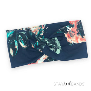 Coral Blue Black Headband