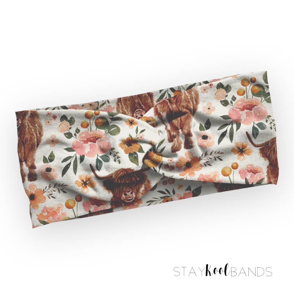 Boho Highland Cow Headband