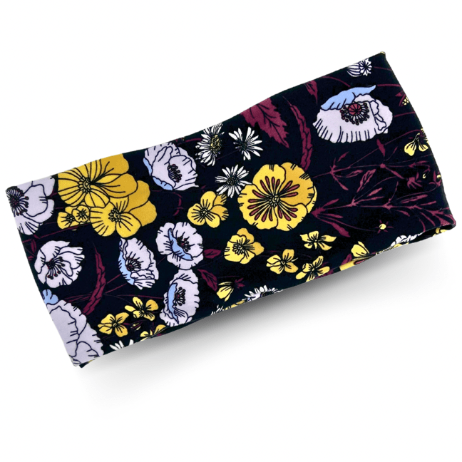 Winter Floral Black Headband