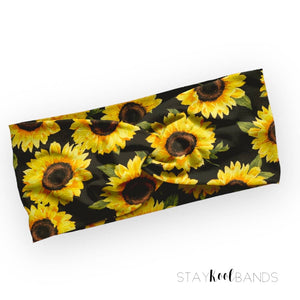 sunflower headband in black