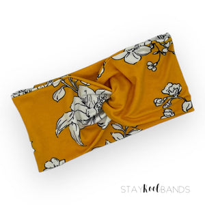 Pink or Yellow Drawn Floral Headband