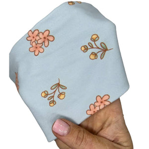 Dainty Floral on Baby Blue Headband