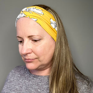 Pink or Yellow Drawn Floral Headband
