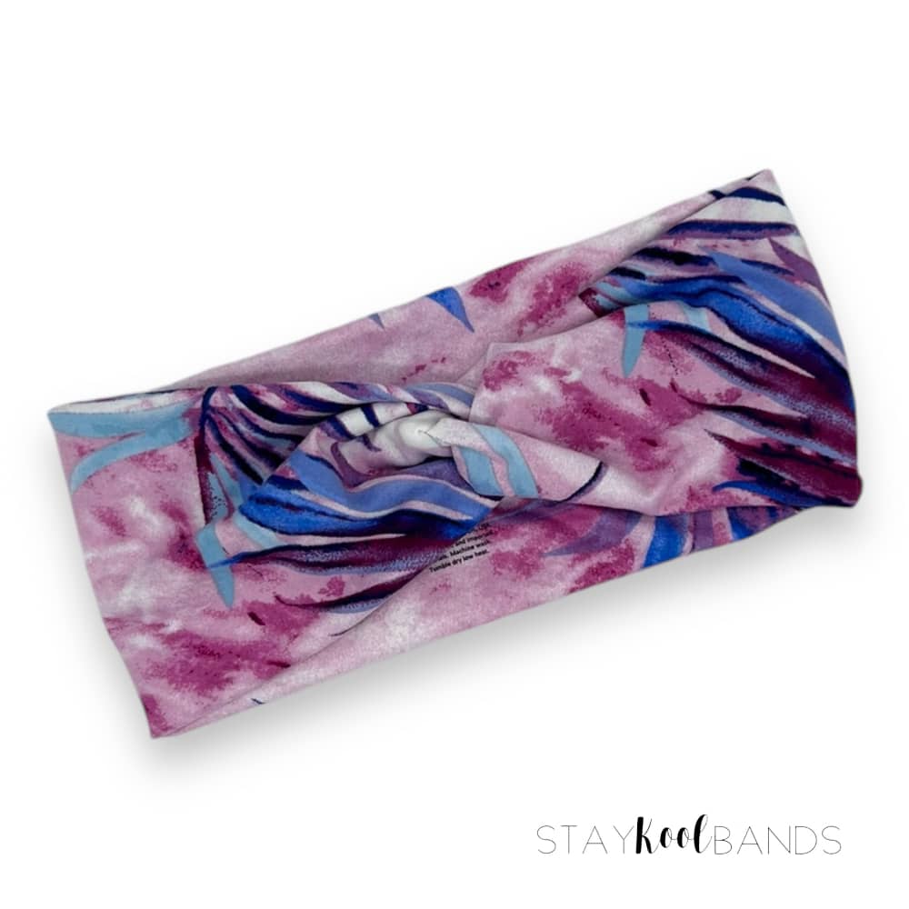 Tie Dye | Purple with Leaves Headband