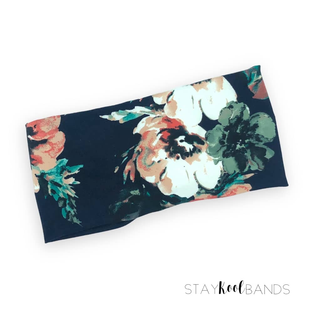 Coral Blue Black Headband
