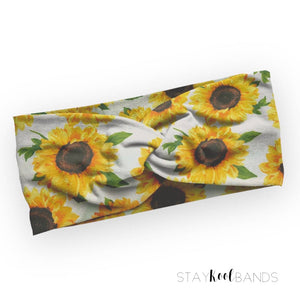sunflower headband in white