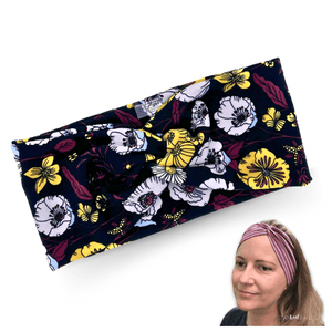 Winter Floral Black Headband