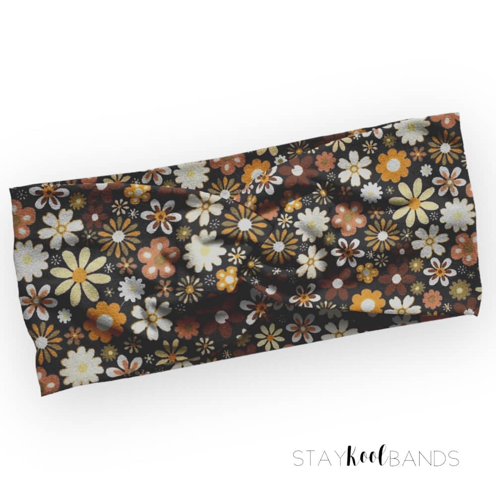 Boho Floral Black Headband