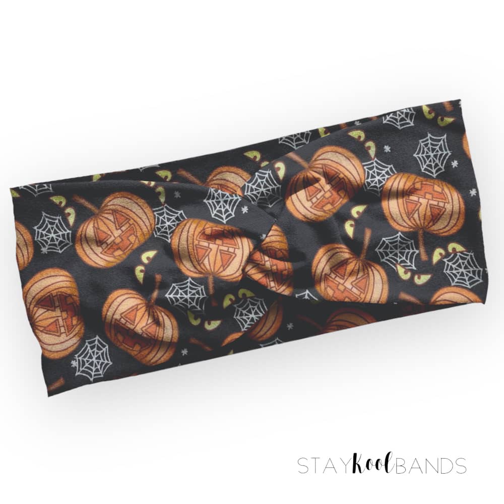 Pumpkin & Spiders Headband