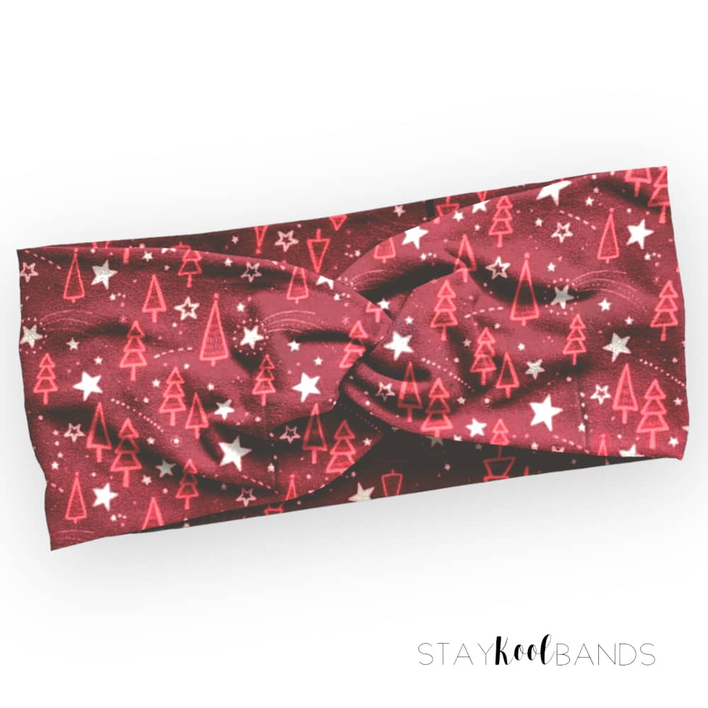 Christmas Trees in Pink Headband