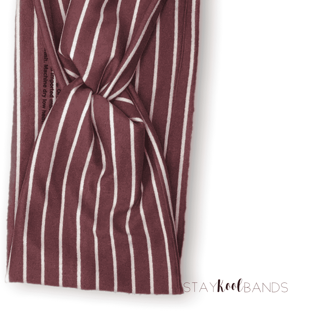Burgundy with White Stripes