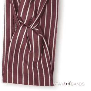 Burgundy with White Stripes