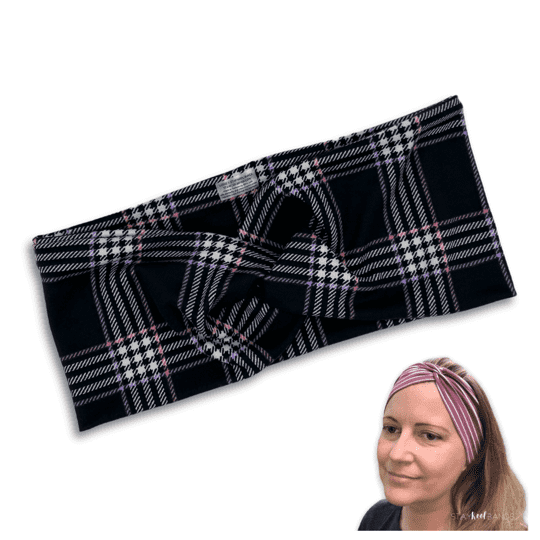 Plaid | Black and Purple Headband