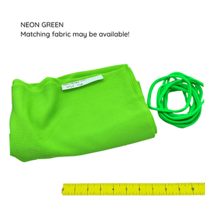 Neon green baby headbands with matching piece of fabric.
