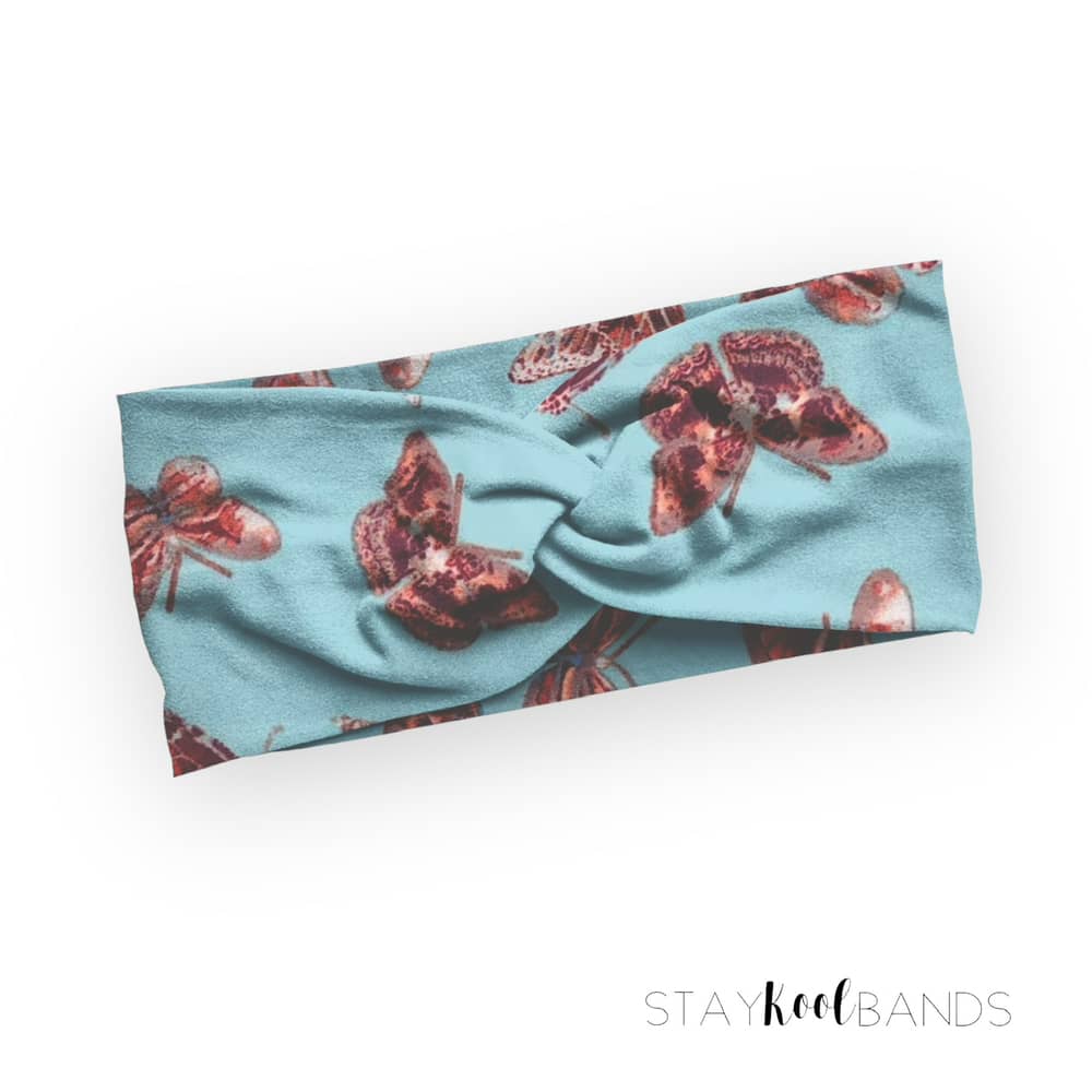 Coral Butterflies Headband