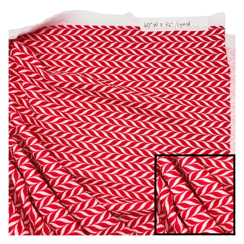 Fabric in red and white.