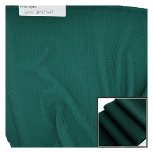 Dark green fabric swatch with a close-up inset on a white background
