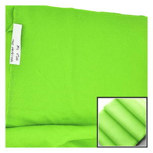 Bright green fabric with a close-up inset on a white background
