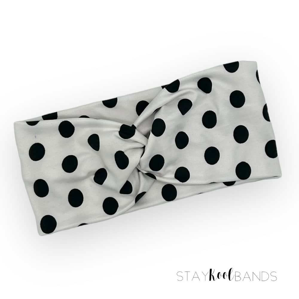 Large Black Polka Dot Headband