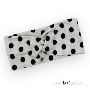 Large Black Polka Dot Headband