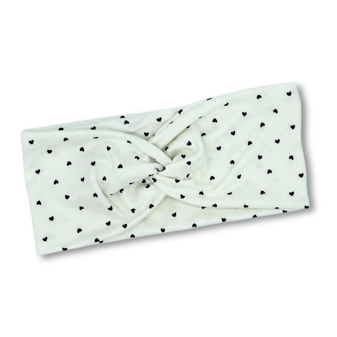 Hearts | Tiny Hearts on Off-White Headband