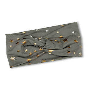 Gray headband with star patterns on a white background
