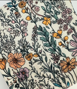 Floral pattern with colorful flowers on a textured background