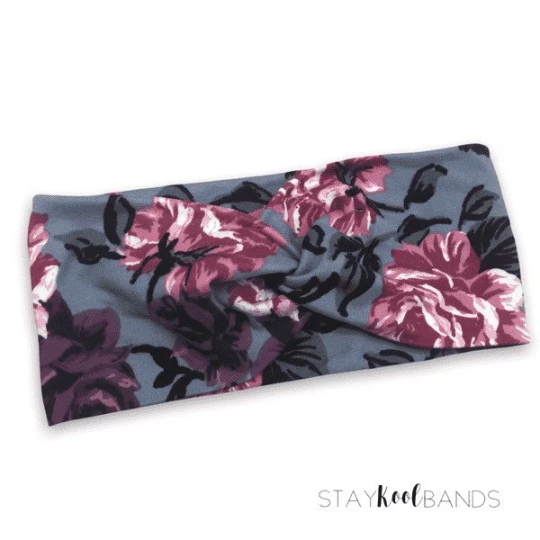 Dark Grey Floral Headband