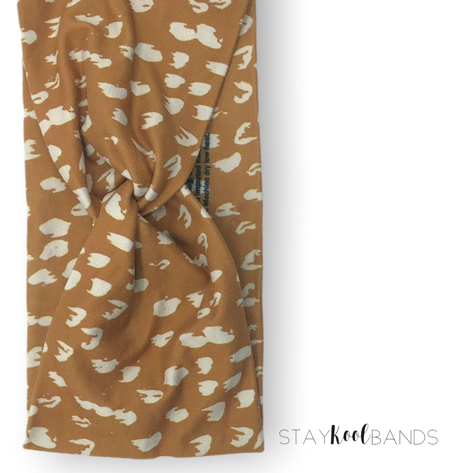 brown with white spots twist headband