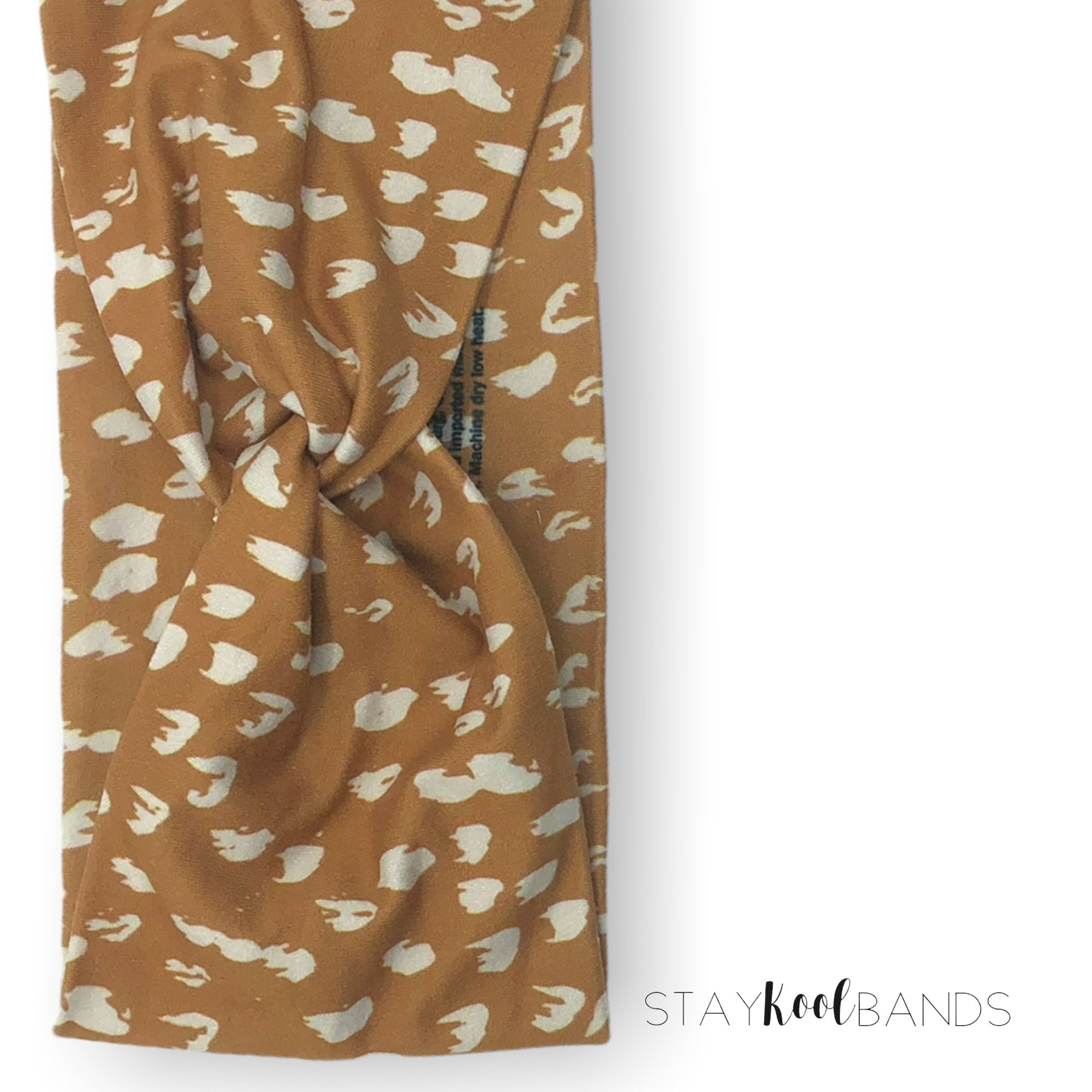brown with white spots twist headband