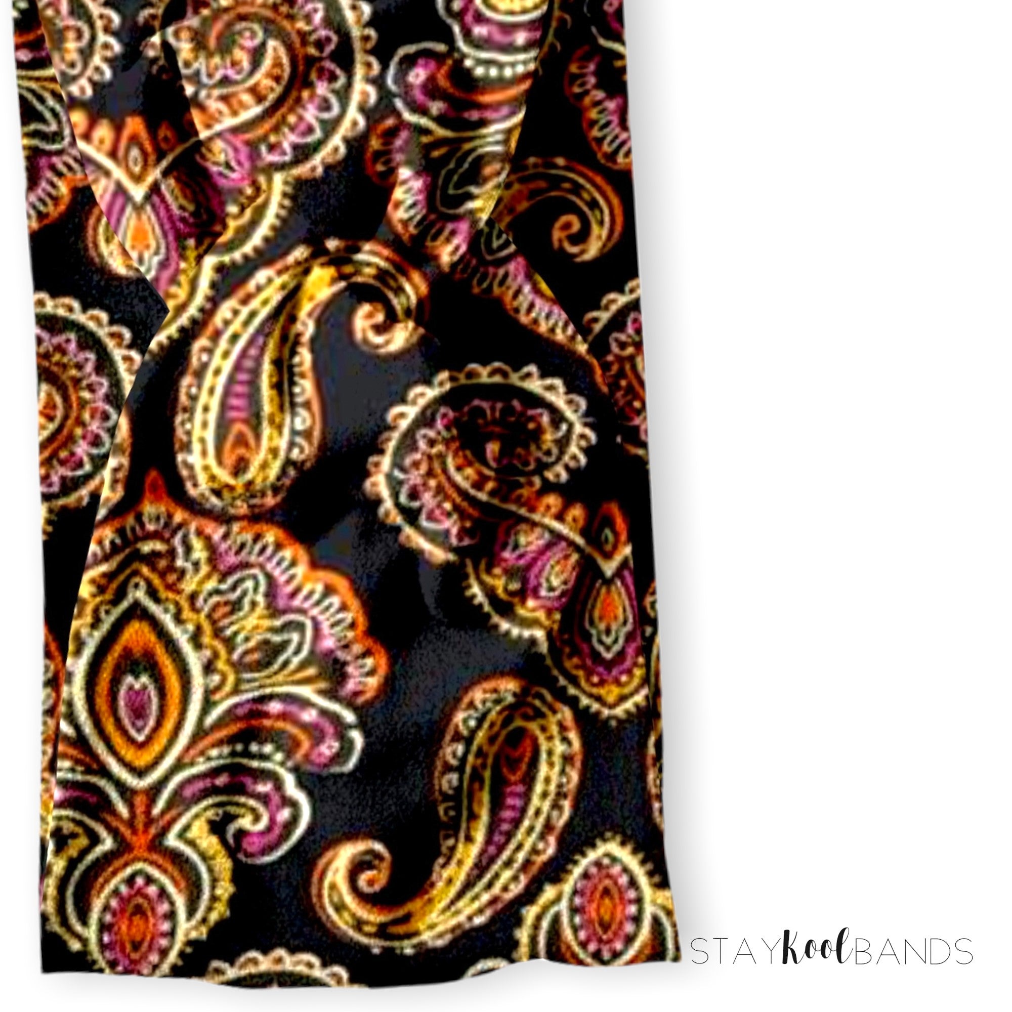black boho paisley twist headband