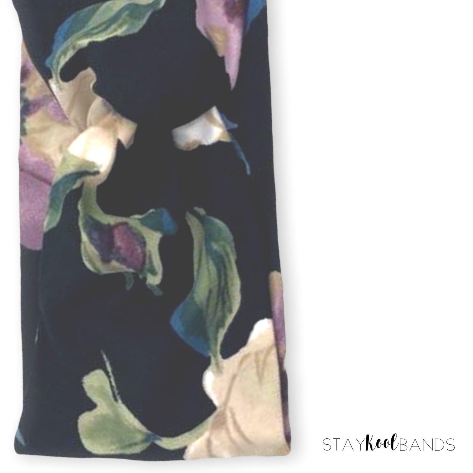 black with purple flowered headbands