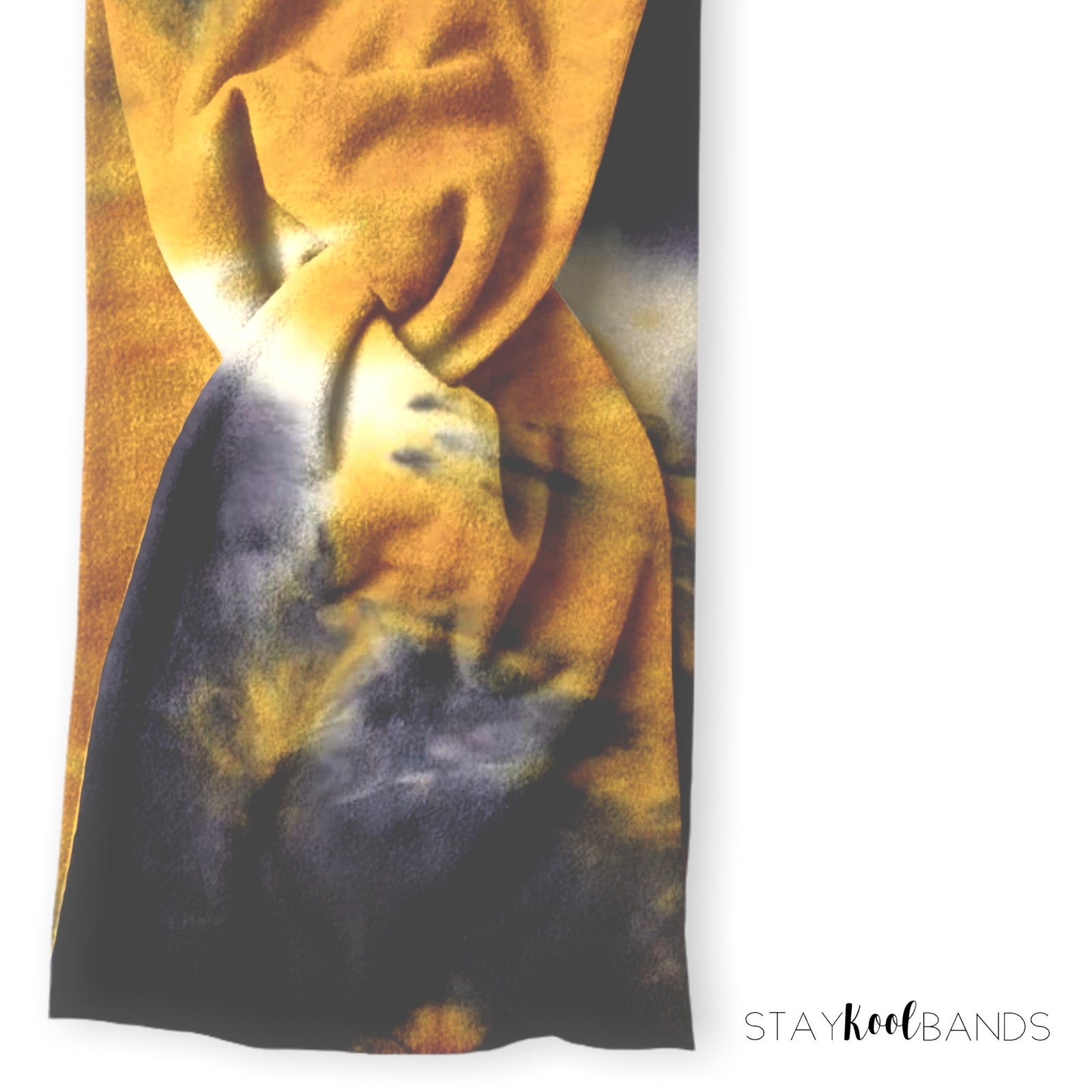 blue and gold twist headband