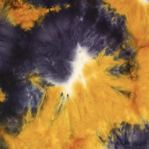 navy and gold tie dye fabric