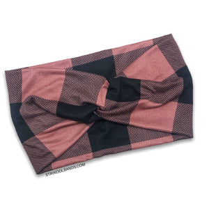 Buffalo Plaid | Pink, White, Red Headband