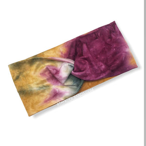 burgundy gold olive twist headband