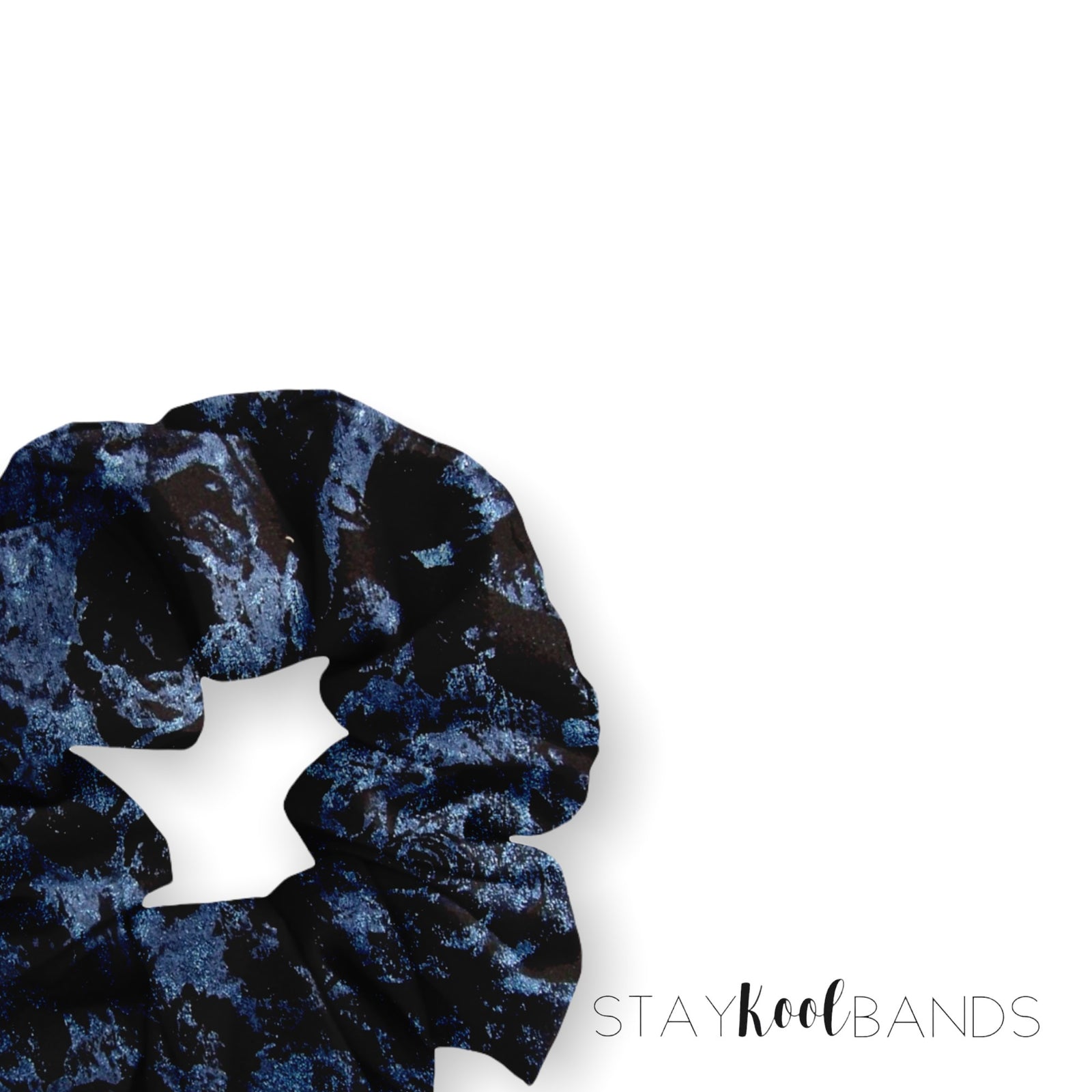 dark blue velour scrunchie