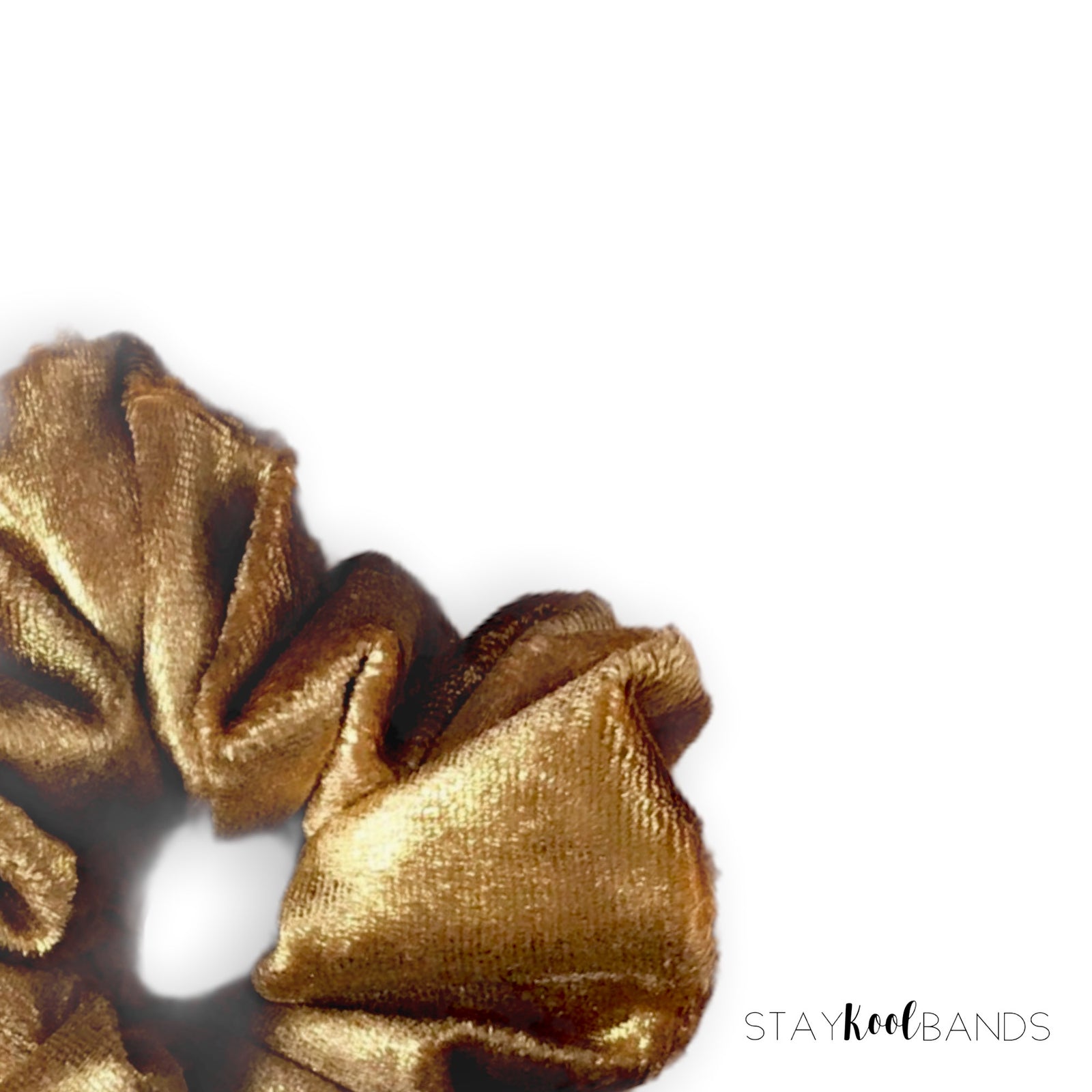 gold sparkle velour scrunchie
