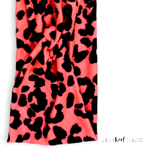 headband in animal print with neon orange