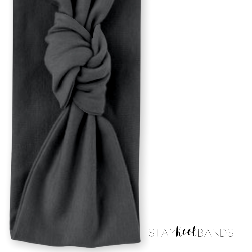 charcoal gray headband with knot