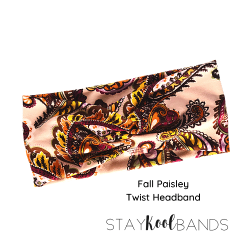 brown paisley headband