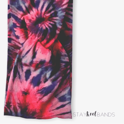 purple and pink tie dye swirl headband