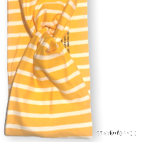 yellow headband with white stripes