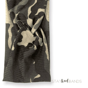 green camo on rib knit by staykoolbands