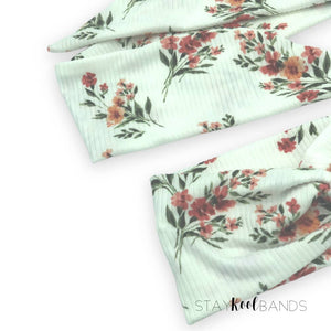 Wildflower Headband, in Peach or Blue
