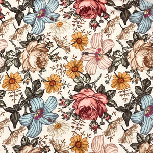 Vintage Floral Cream Headband