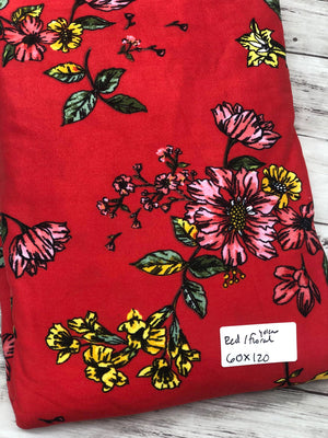 Red with Yellow Floral Headband
