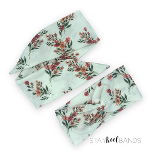 Wildflower Headband, in Peach or Blue