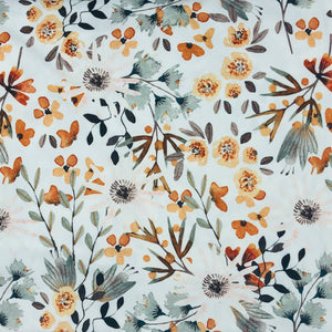 watercolor floral in fall colors of brown cream blue | Stay Kool Bands